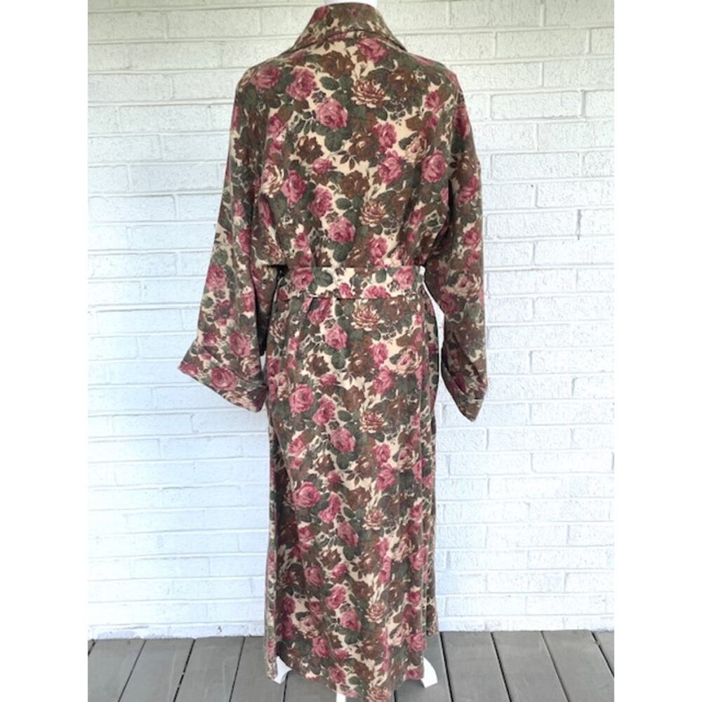 VTG Peruvian Connection English Rose Dressing Gown Robe L 100% Baby Alpaca - Picture 4 of 10